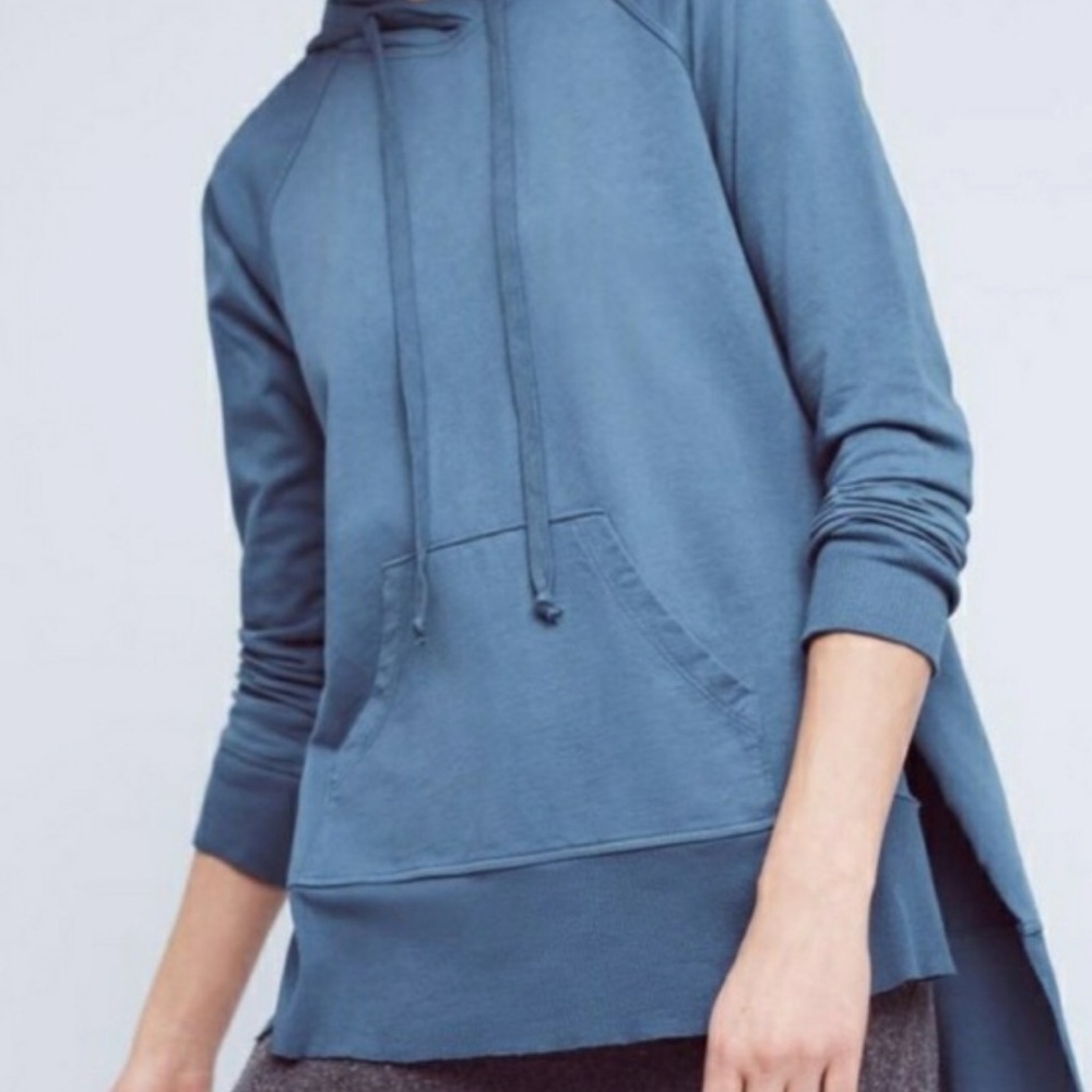 Anthropologie Left of Center Tunic Sweatshirt Blue